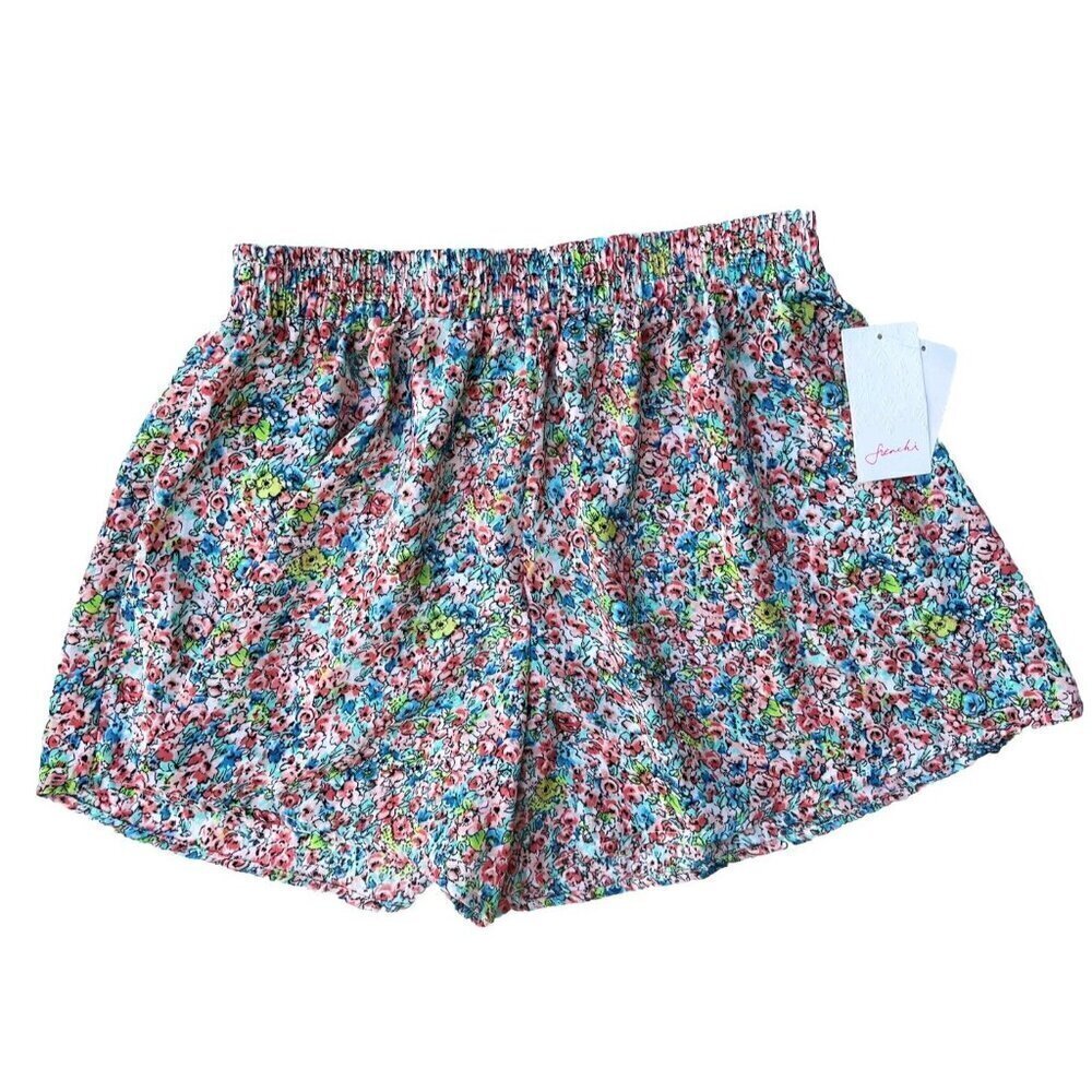 Frenchi Pleated Floral Womens Mid-Rise Lightweight Casual Shorts Size M - Picture 1 of 7